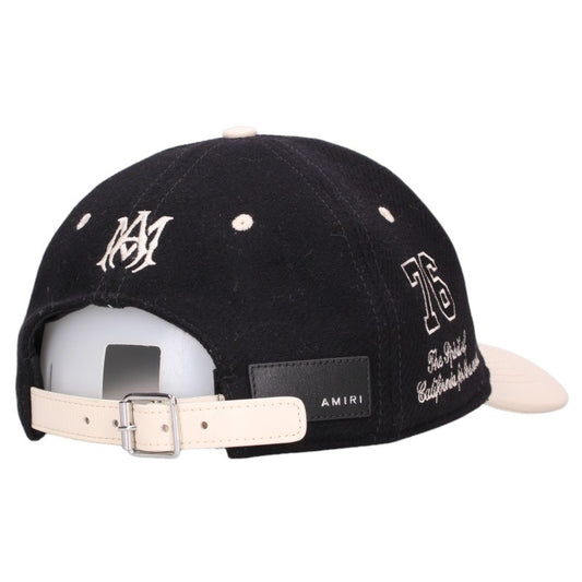AMIRI Leather Panel Wool Baseball Cap Size ONE SIZE