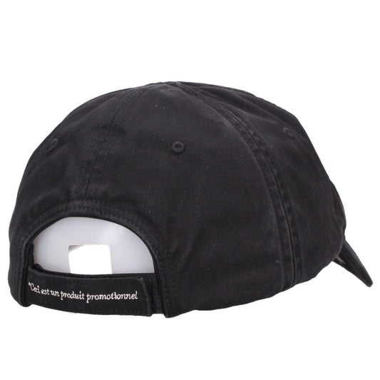 BALENCIAGA Logo Embroidered Cotton Cap Black Size L