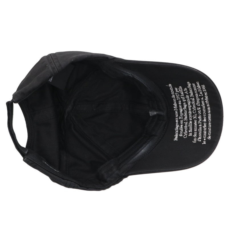 BALENCIAGA Logo Embroidered Cotton Cap Black Size L