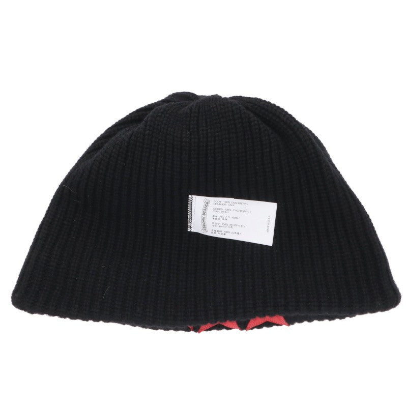 Chrome Hearts Star Patch Cashmere Beanie Black/Red Size ONE
