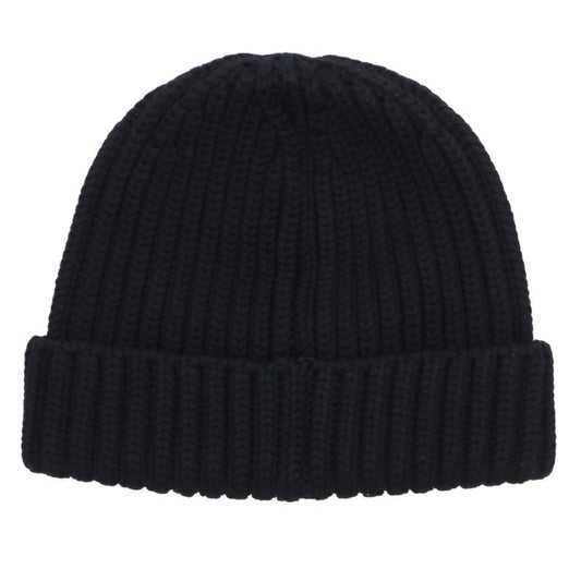 PRADA Triangle Plate Wool Hat Black Silver Size L