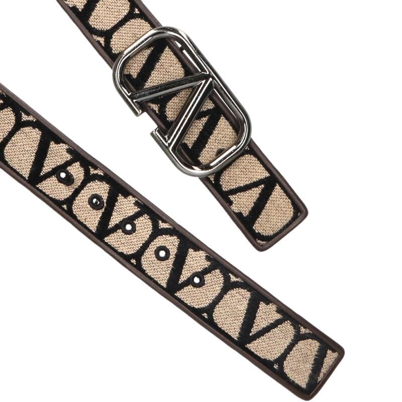 VALENTINO Logo Buckle All-Over Pattern Belt Size ONE SIZE