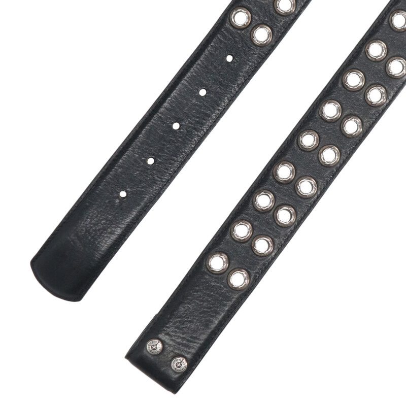 Chrome Hearts DBL Grommet Leather Belt Black