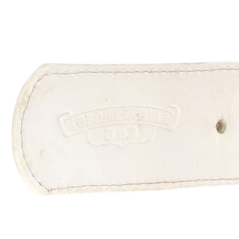Chrome Hearts DBL Grommet Leather Belt White Size ONE SIZE