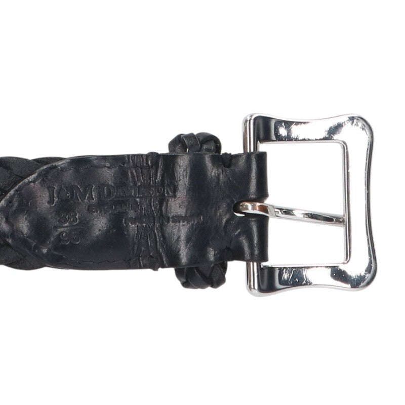 J&M Davidson Black/Silver Leather Mesh Belt Size ONE SIZE