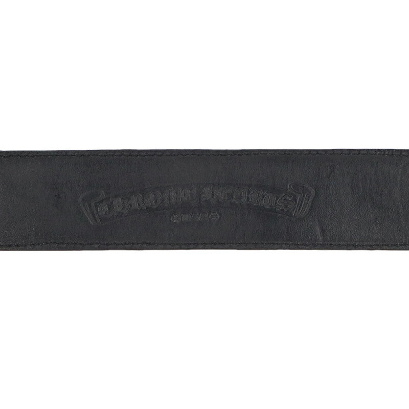 Chrome Hearts 1.5" Cemetery Cross Patch Leather Belt Size 34