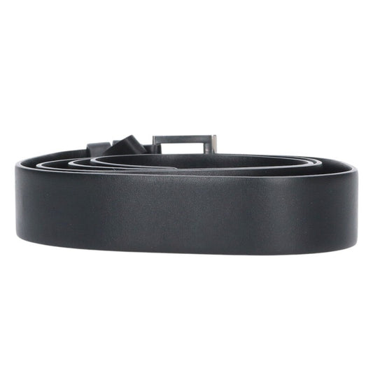 PRADA 2CC546 Triangle Logo Leather Belt Black Size ONE SIZE