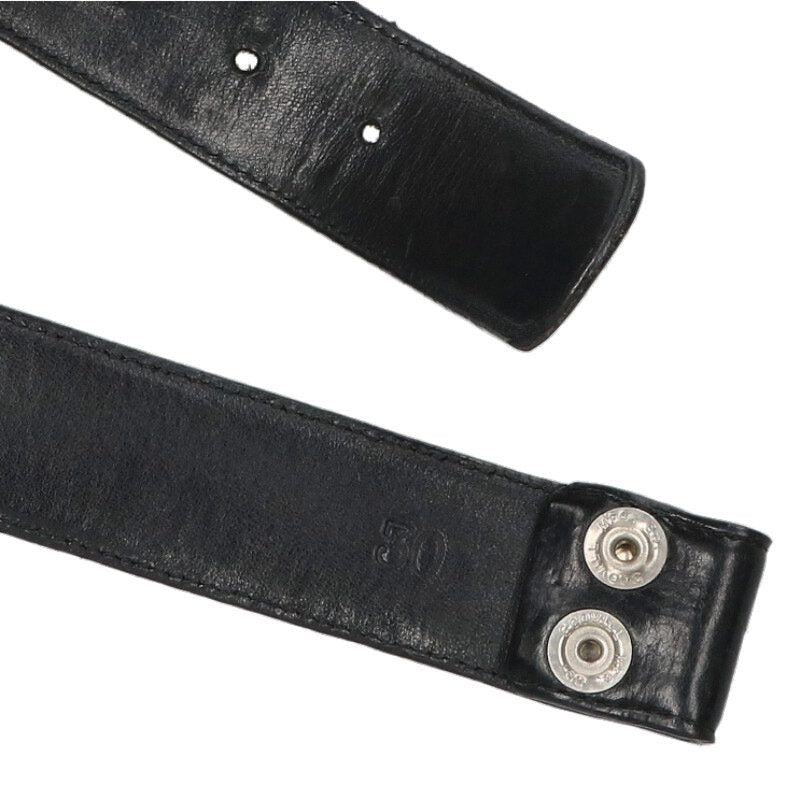 Chrome Hearts 1.5" Scroll Label Rivet Leather Size ONE Black