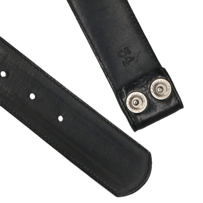 Chrome Hearts 1.5" Scroll Label Rivets Leather Size Black