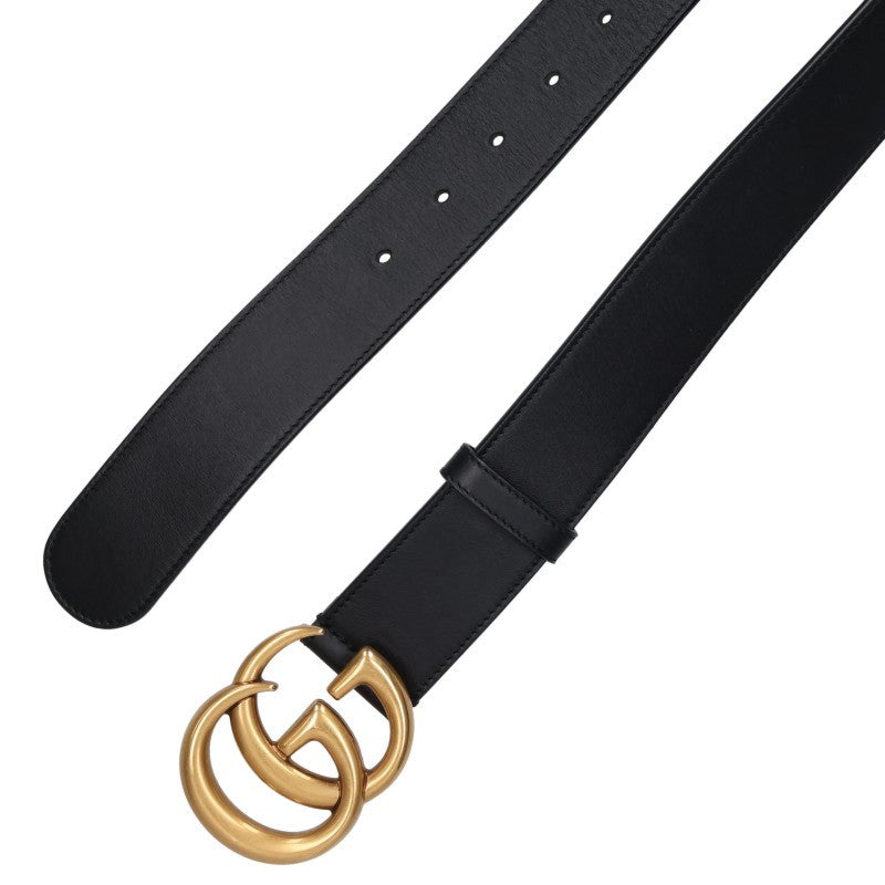 GUCCI GG Emblem Logo Buckle Leather Belt Size 70