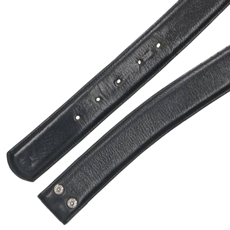 Chrome Hearts 1.5inch Scroll Label Leather Belt Size 38