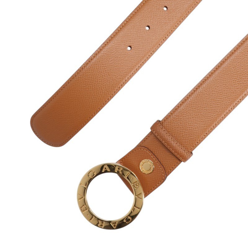 BVLGARI B.zero1 Circle Buckle Belt Brown/Gold Size 105