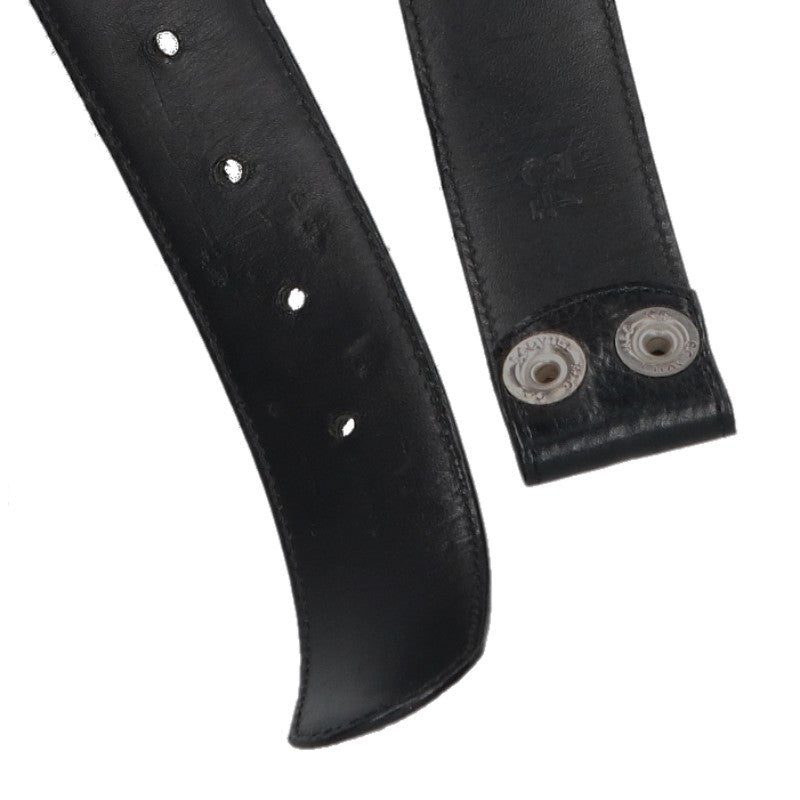 Chrome Hearts 1.5" Scroll Label Rivets Belt Black Size 34