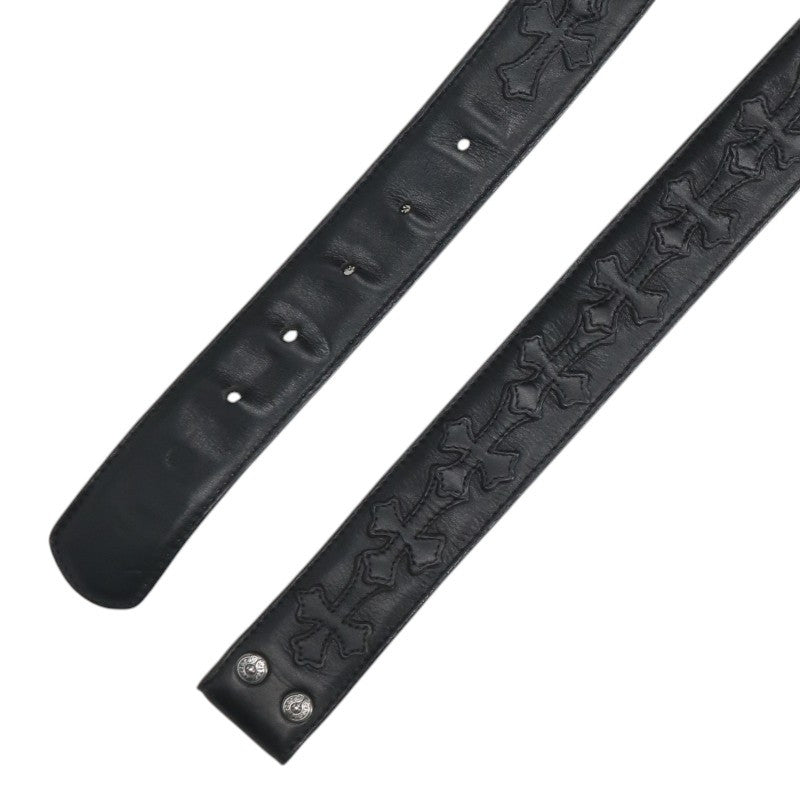 Chrome Hearts 1.5inch Cemetery Cross Leather Belt Size 36