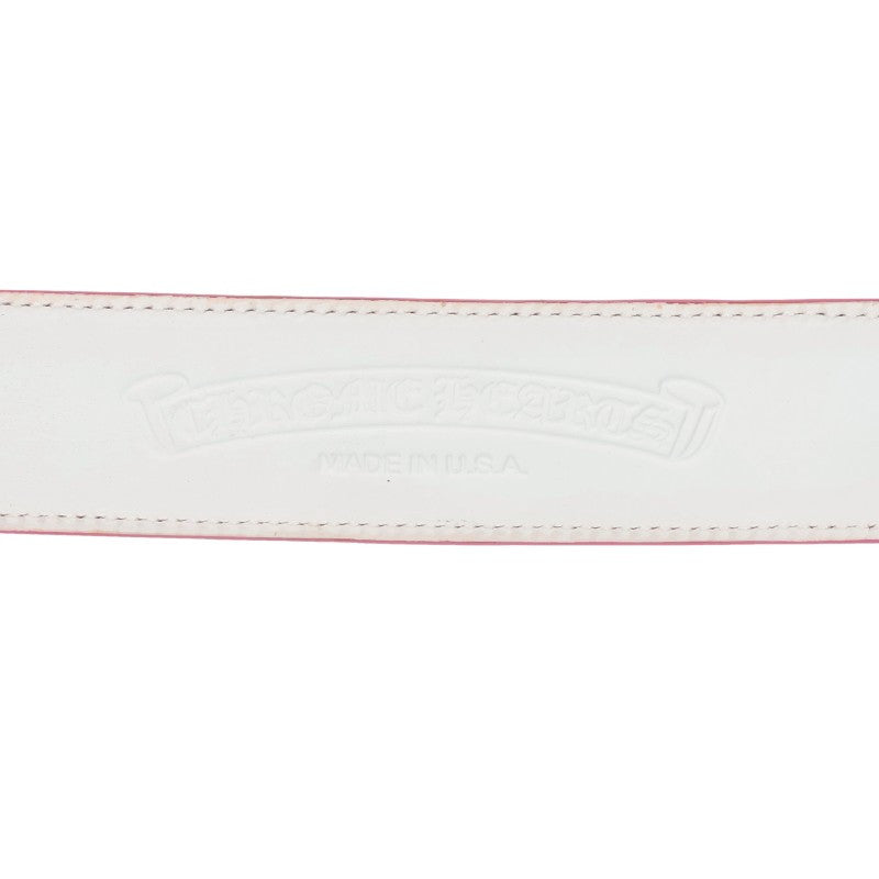 Chrome Hearts Patent Leather Belt Silver Pink Size 32