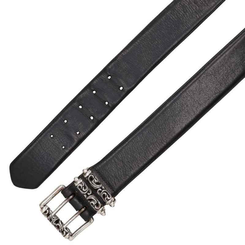 Chrome Hearts Double Pin Belt Black/Silver Size 32 Inch