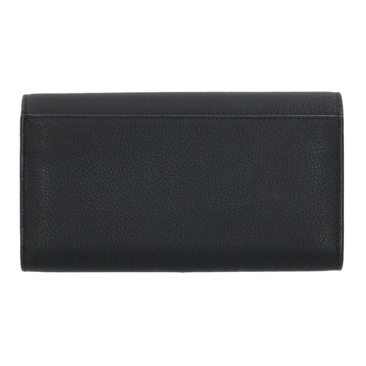 DIOR Leather Long Flap Wallet Black Size ONE SIZE