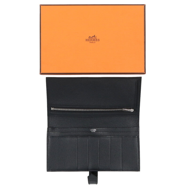 HERMES K Stamp Alligator Bearn Soufflet Wallet Size ONE SIZE