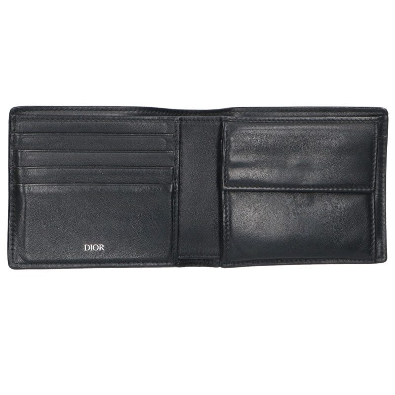 DIOR Perforated Oblique Bi-Fold Leather Wallet Size ONE SIZE
