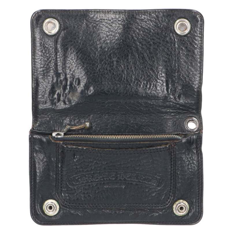 Chrome Hearts 1ZIP Cross Button Leather Wallet Size ONE SIZE
