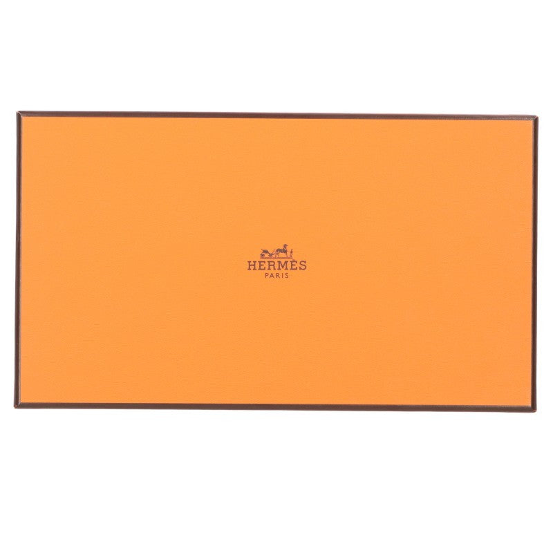 HERMES Kelly Calf Leather Long Black Gold Wallet Size ONE SIZE