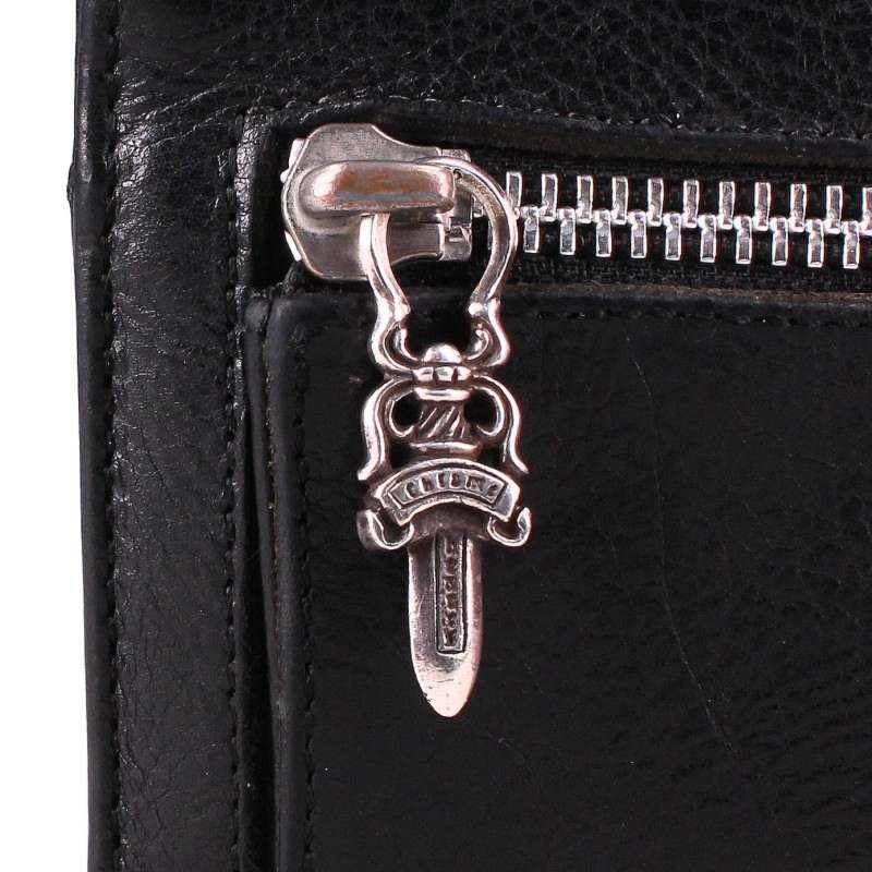 Chrome Hearts WAVE MINI Wallet Black/Silver Size ONE SIZE