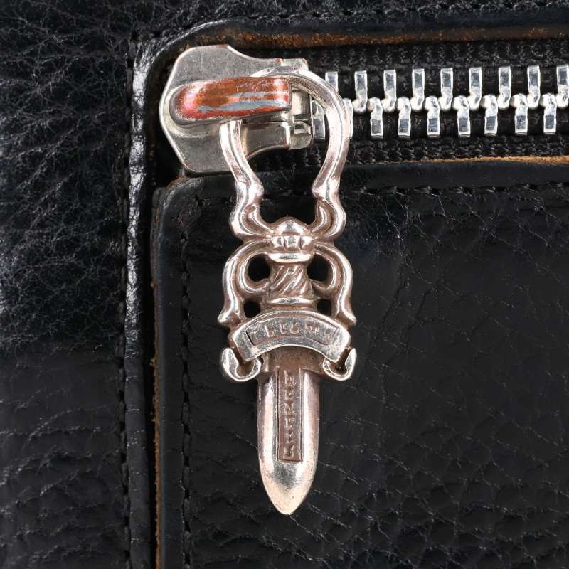 Chrome Hearts Wave Heart Button Leather Wallet Size ONE SIZE
