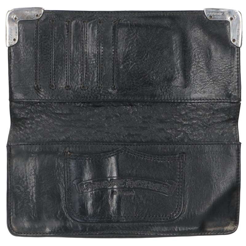 Chrome Hearts LNG SNGL FLD Wallet Black/Silver Size ONE SIZE