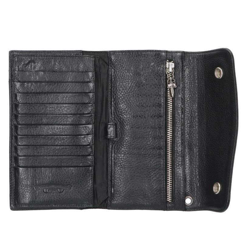 Chrome Hearts WAVE Cross Ball Leather Wallet Size ONE SIZE