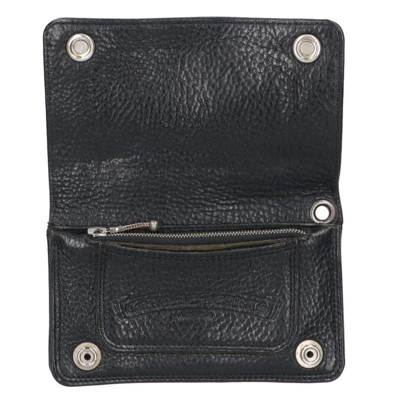Chrome Hearts 1ZIP Cross Patch Leather Wallet Size ONE SIZE