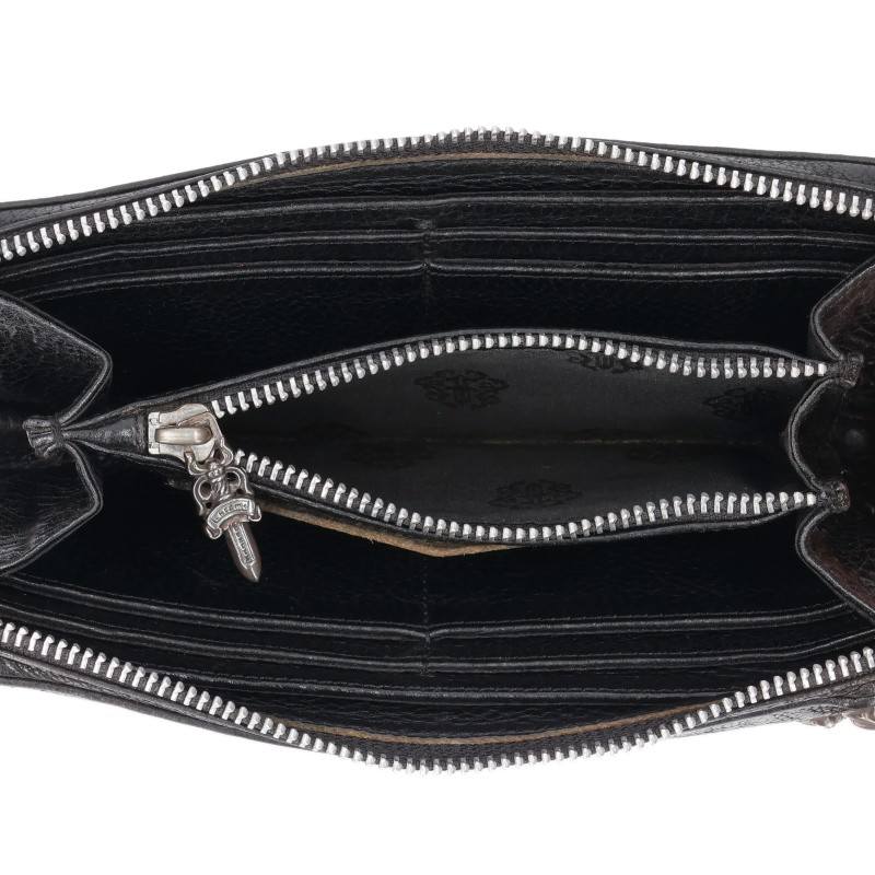 Chrome Hearts REC F ZIP Pyramid Leather Wallet Size ONE SIZE