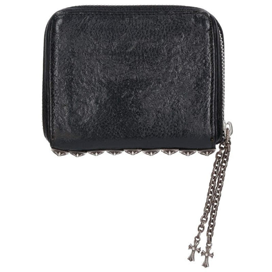 Chrome Hearts 3 Side Zip Pyramid Studs Leather Wallet