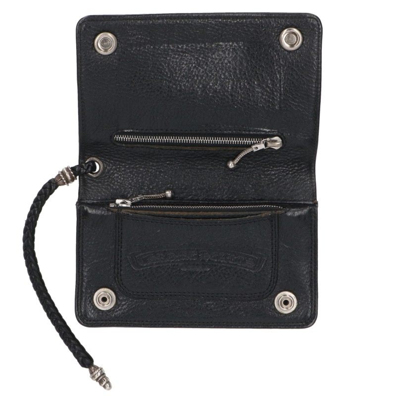 Chrome Hearts 2ZIP STRAP Cross Ball Leather Wallet