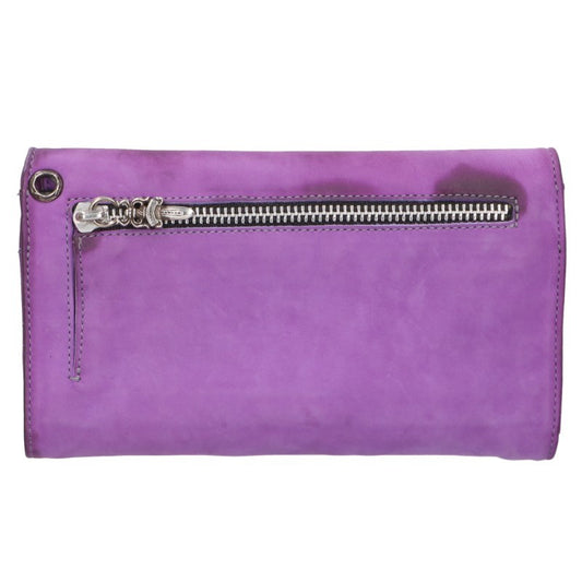 Chrome Hearts Purple WAVE CROSS BALL Suede Wallet