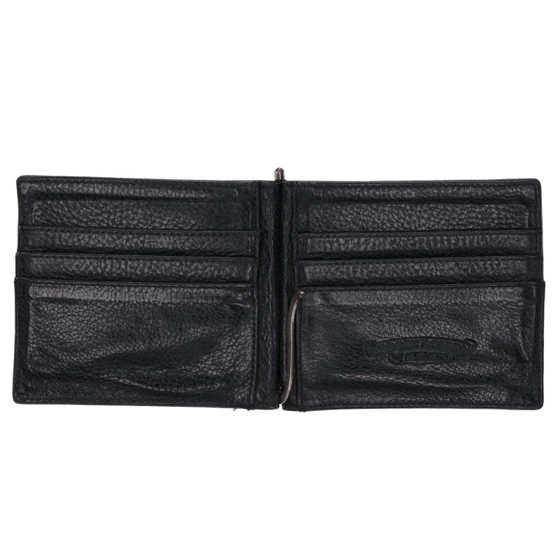 Chrome Hearts Black Leather Money Clip Wallet