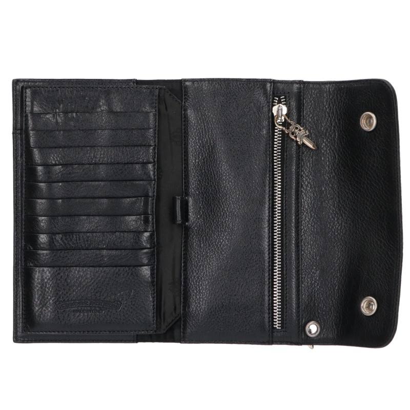 Chrome Hearts WAVE Cross Ball Button Leather Wallet