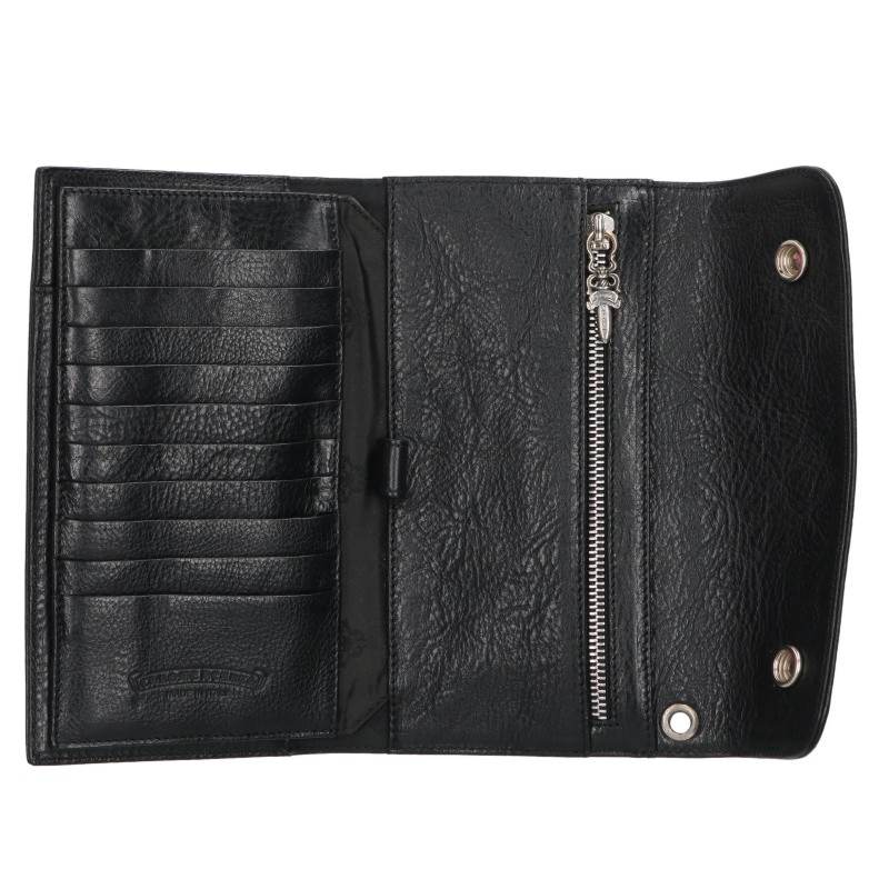 Chrome Hearts WAVE CROSS BALL Leather Wallet Black