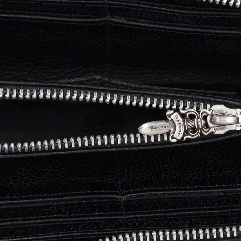 Chrome Hearts REC F ZIP BS Flare Leather Round Zip Wallet