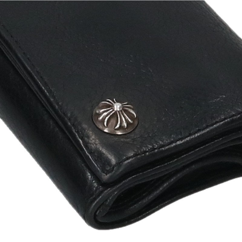 Chrome Hearts 3Fold Cross Patch Leather Wallet
