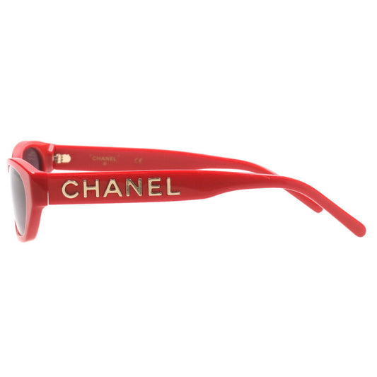 CHANEL Side Logo Sunglasses Red Frame Size ONE SIZE