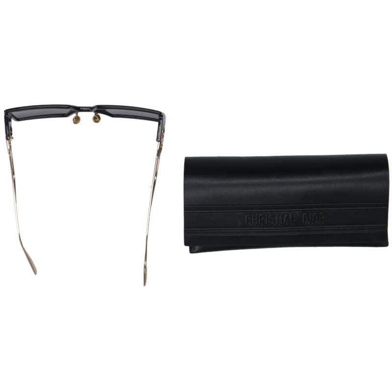 DIOR 8072K Square Frame Sunglasses Black Gold Size ONE SIZE