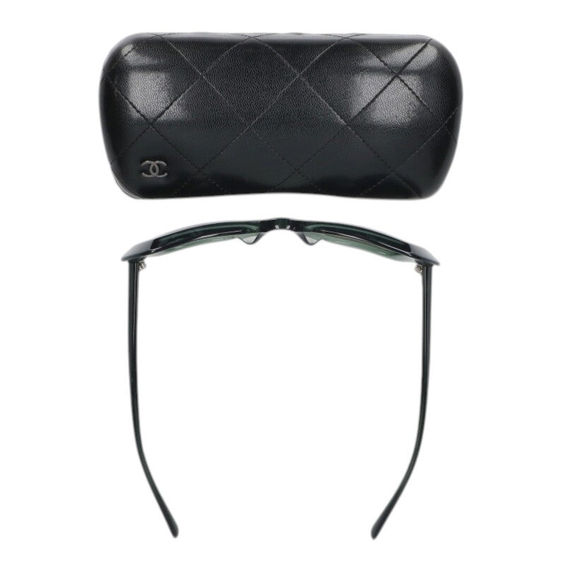 CHANEL Dark Green Frame Sunglasses Size ONE SIZE