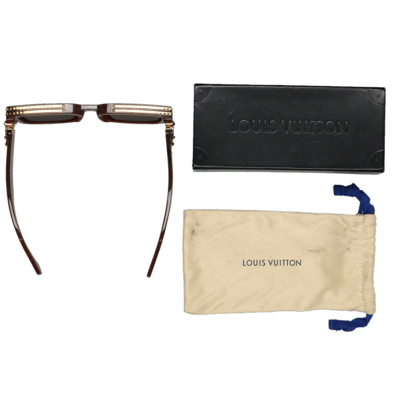 Louis Vuitton Square Frame Sunglass Brown Size 58