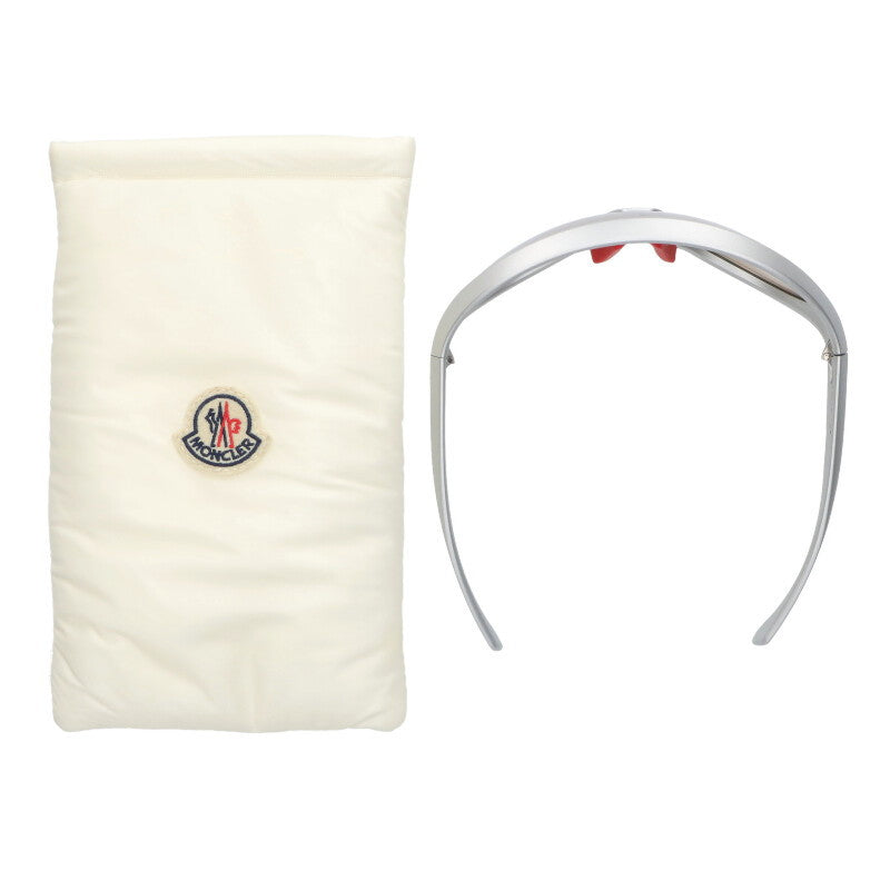 MONCLER ME8010 Oversized Sunglasses Silver Size ONE SIZE
