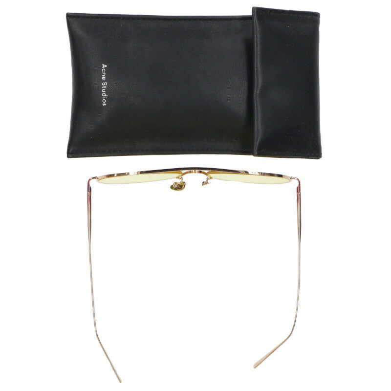 ACNE STUDIOS SPITFIRE Aviator Sunglasses Gold Size ONE SIZE
