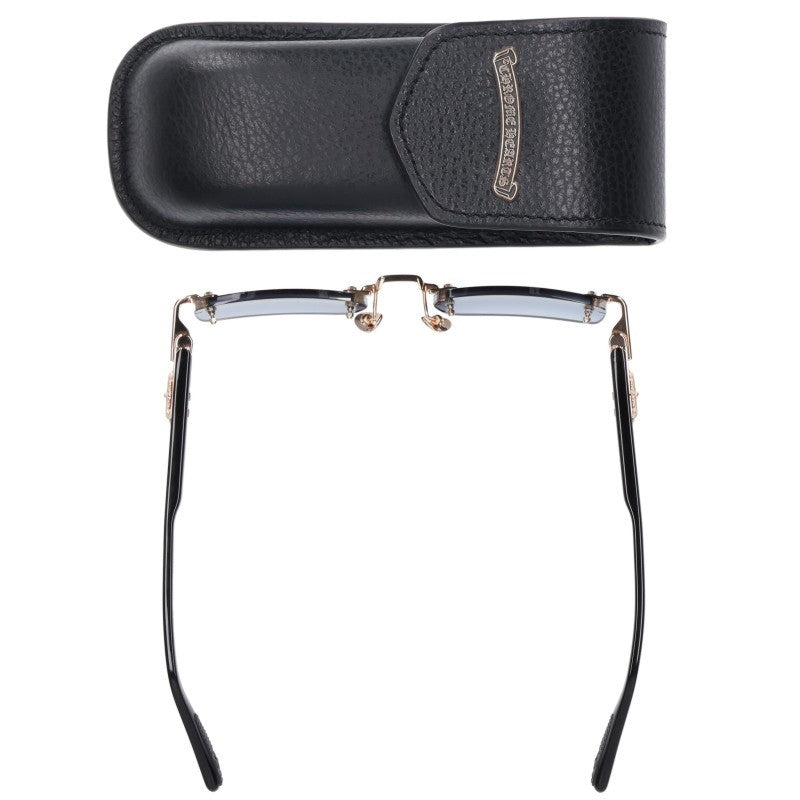 Chrome Hearts DEEP I Floral Cross Rimless Sunglasses Size 54
