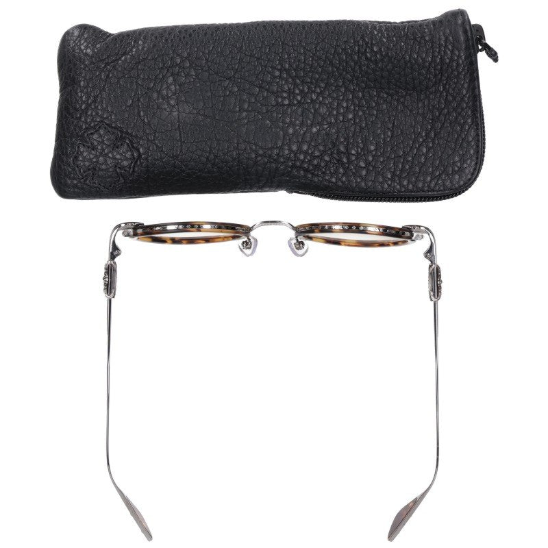 Chrome Hearts Double Floral Cross Round Eyeglasses Size 47