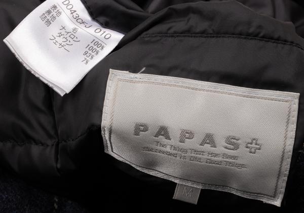 Papas MOON Fabric Check Down 3B Jacket Blue Size M