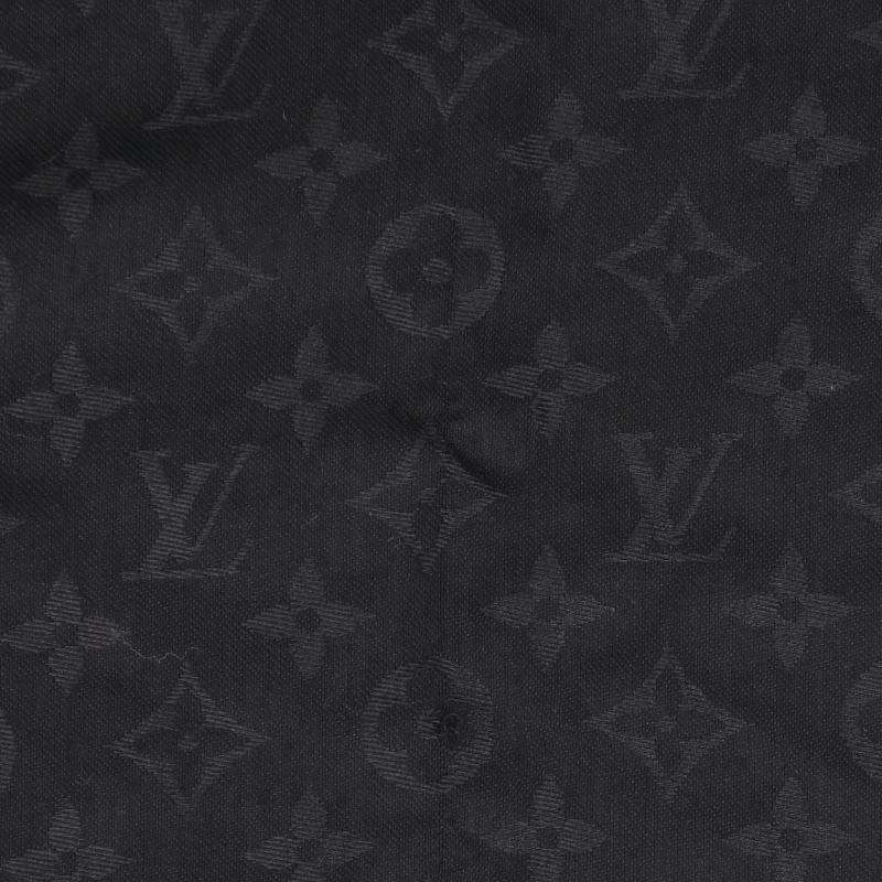 LOUISVUITTON Monogram Silk Wool Stole Black Size ONE SIZE