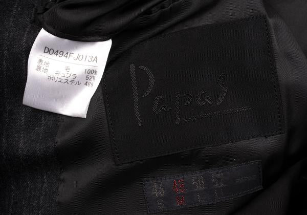 Papas Charcoal Wool Stripe Tailored Blazer Size 48M